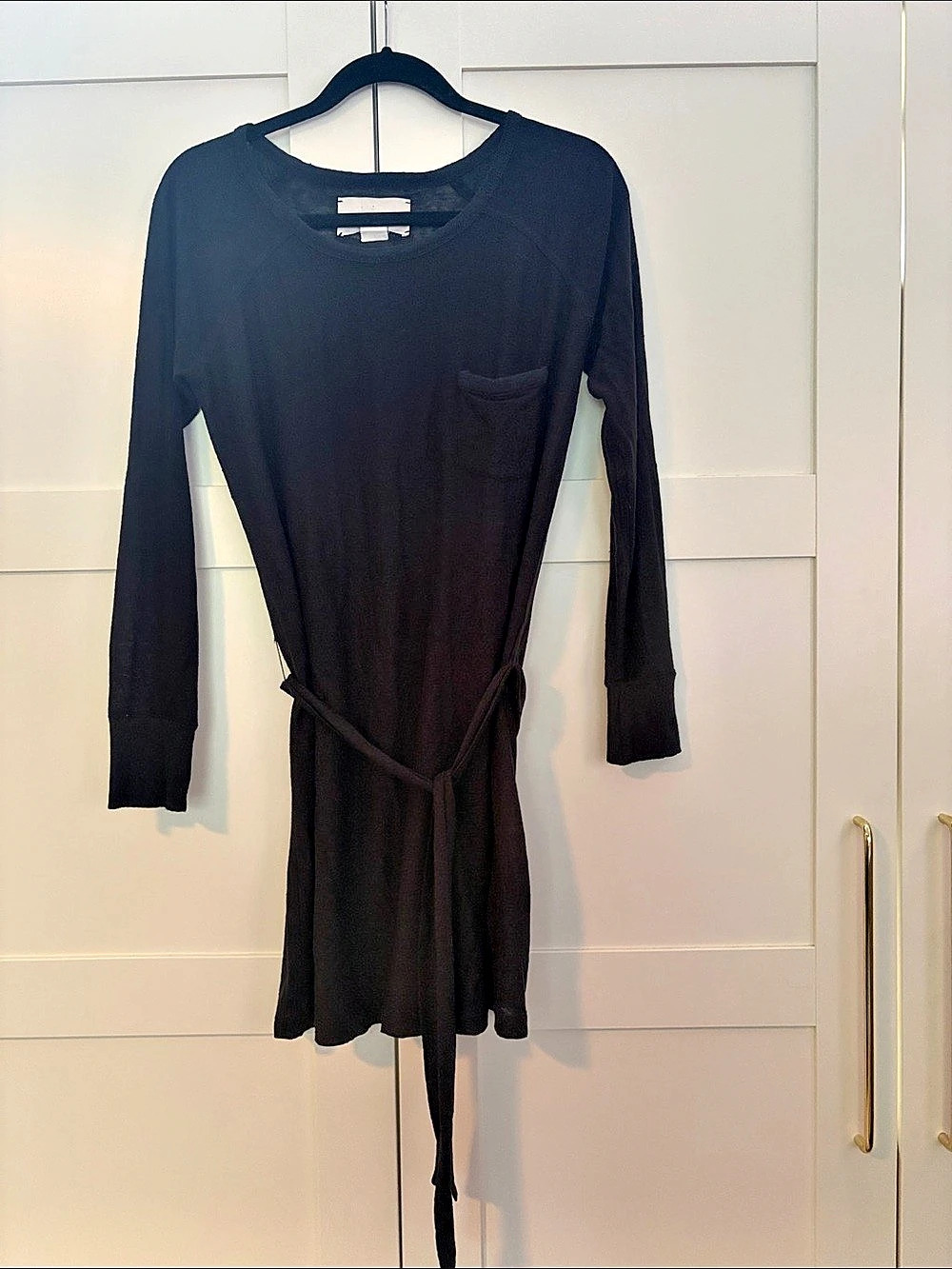 Brochu Walker Black Linen Silk Mini Dress Size P